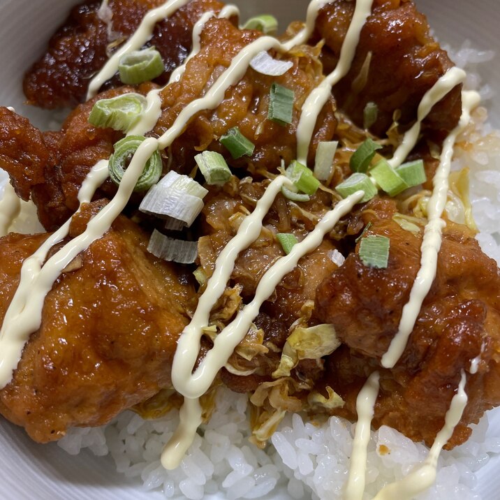 お手軽!残った唐揚げ丼!